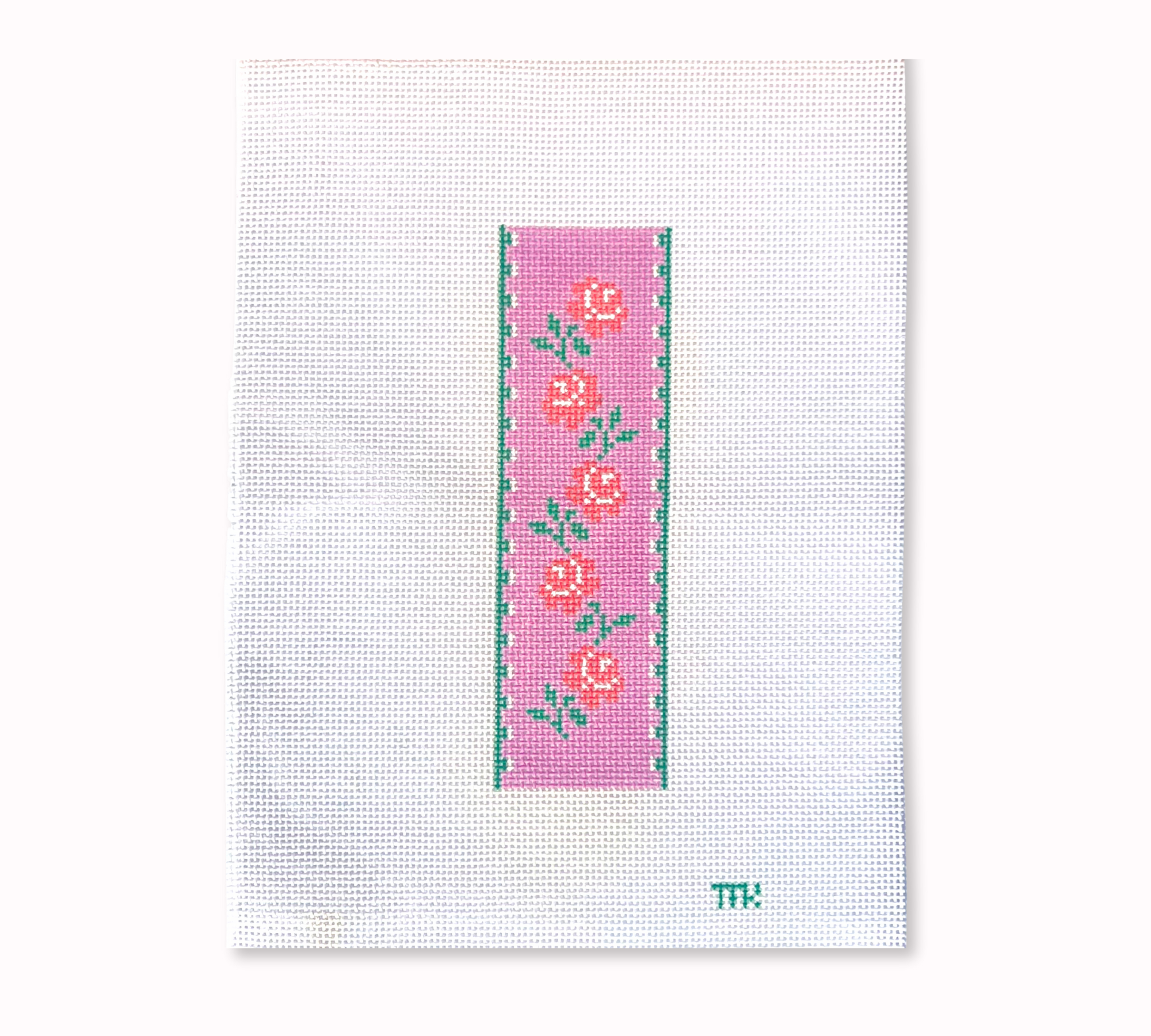 Floral Bookmark Canvas - Magenta Orange Green