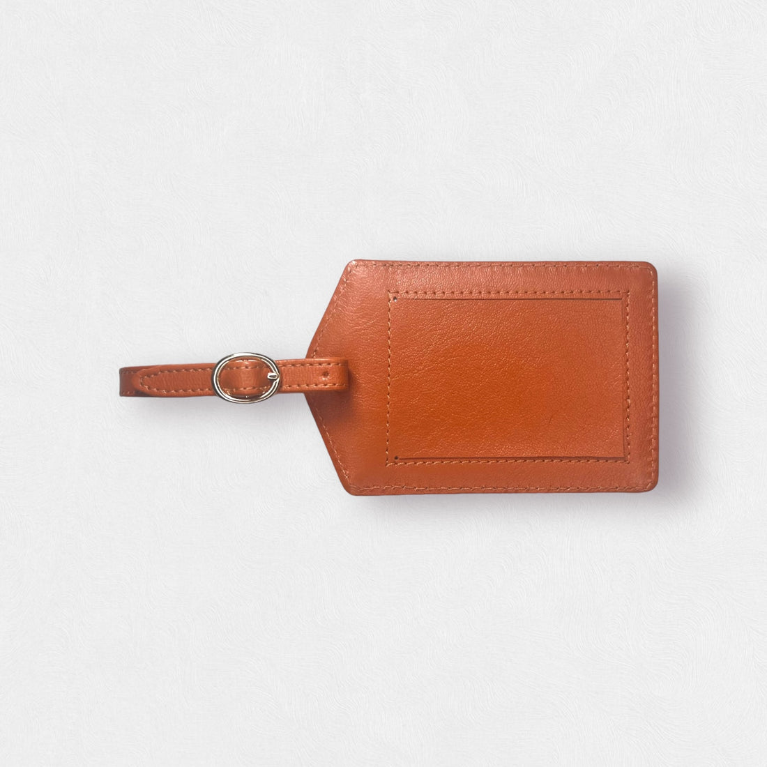 Self Finishing Leather Luggage Tag - Burnt Orange