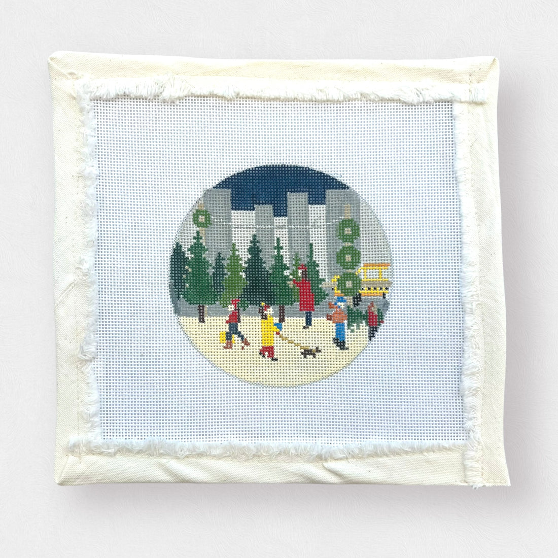 City Christmas Tree Stand Needlepoint Canvas