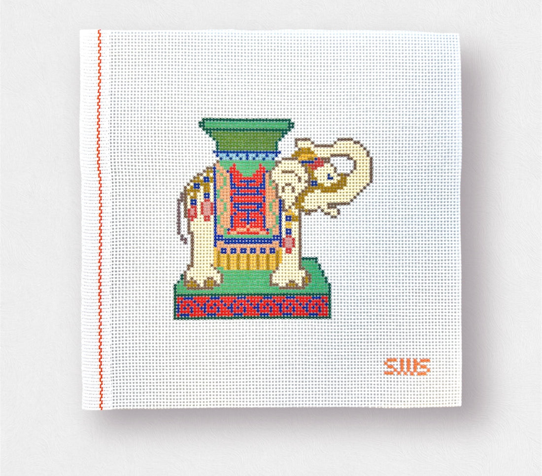 Ceramic Elephant Needlepoint Canvas