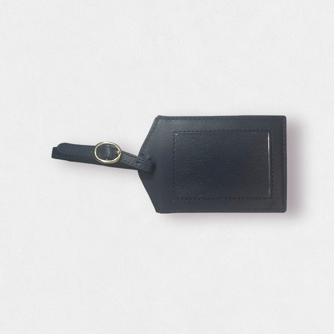 Self Finishing Leather Luggage Tag - Black