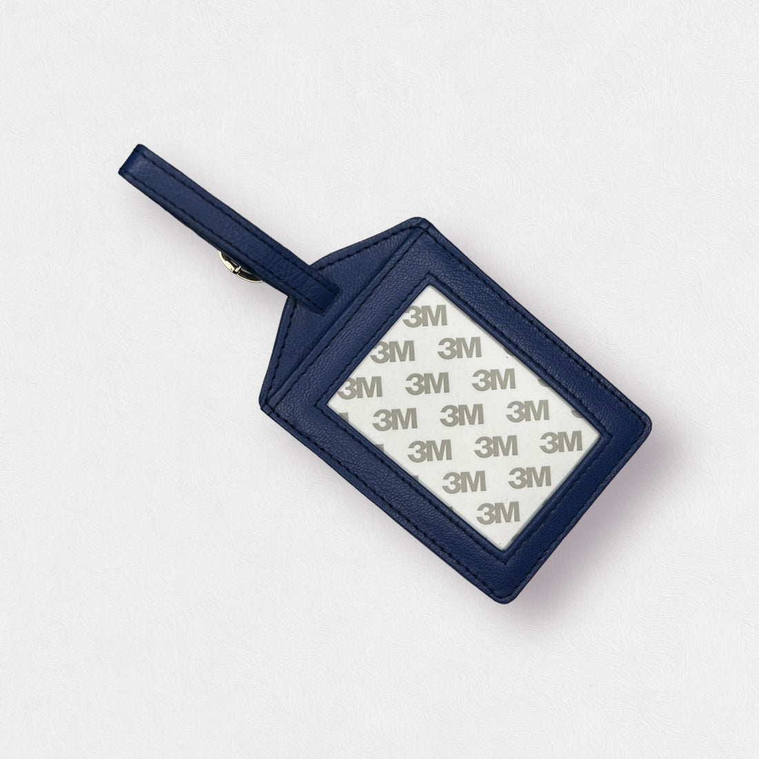 Self Finishing Leather Luggage Tag - Navy