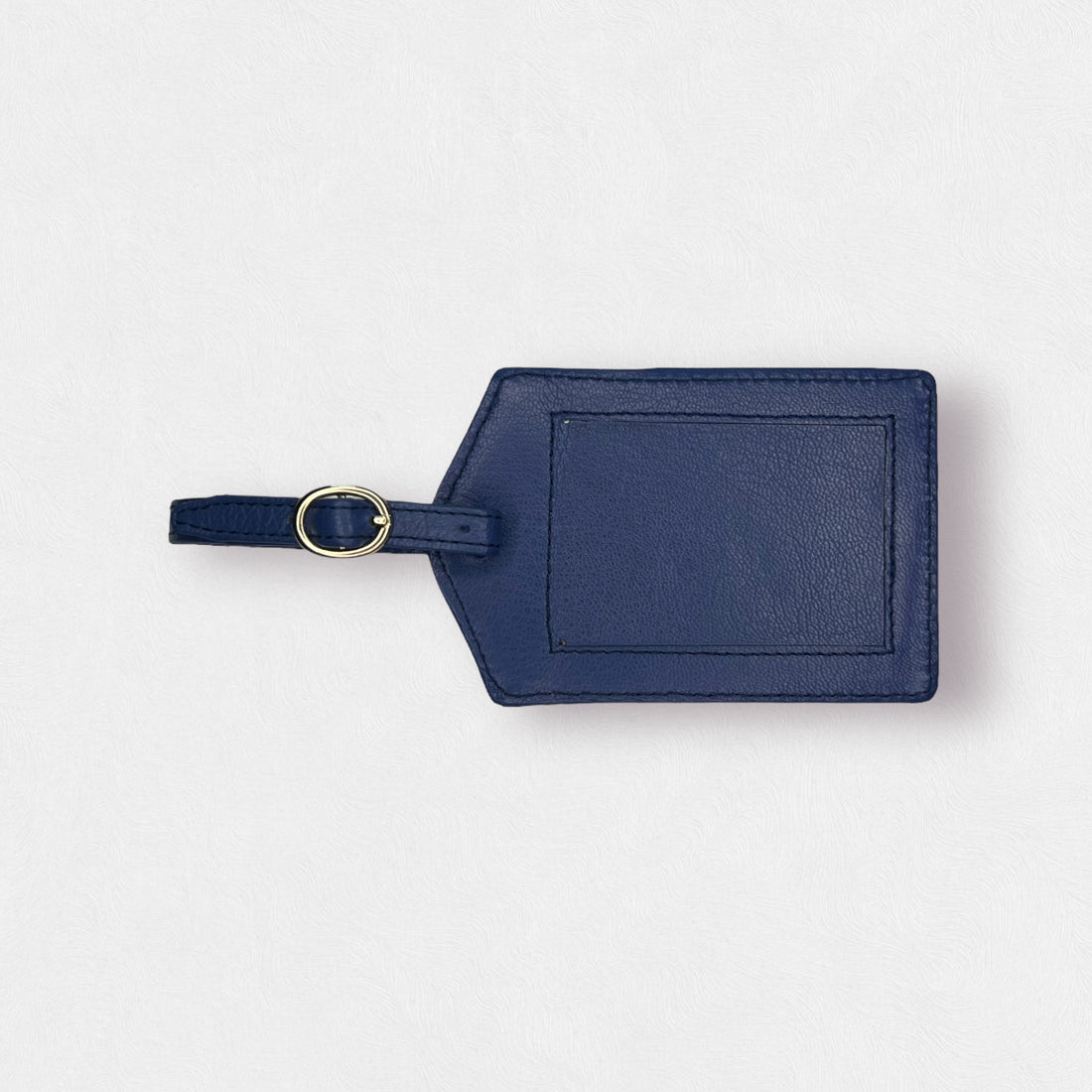 Self Finishing Leather Luggage Tag - Navy