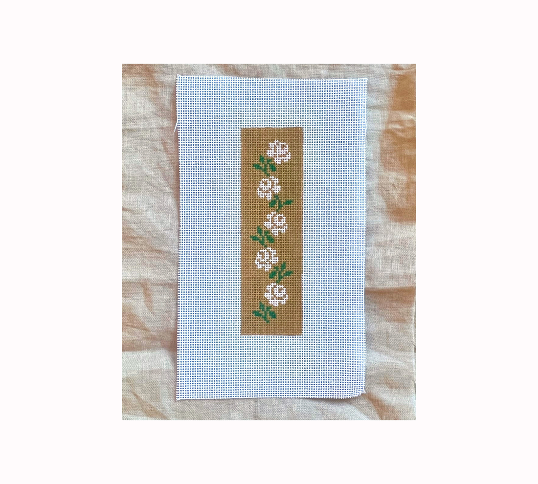 Floral Bookmark - Gold Pink Green